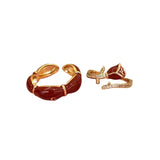 Vintage Tiger's-eye Stone Rings For Women Girls Golden Sunflower