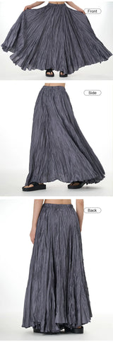 Elegant Drape Crumpled  Summer Elastic Waist