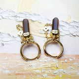 Gold Plated Tiger Eye Hoop Earring Fine Jewerly For Women Men