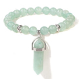 Natural Tiger Eye Stone Bracelet Hexagonal Column Pendant Bracelet Men Agates Crystal Charm Bracelets Women Reiki Yoga Jewelry