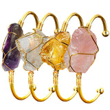 Irregular Citrine Stone Healing Crystal Bracelet Handmade Boho Wire Wrapped Cuff Bracelet for Womens Girls Ladies