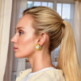 Natural Tiger's-eye Stone Stainless Steel Golden Stud Earrings 18k PVD Plated Waterproof Fashion Metal Daily Charm Jewelry