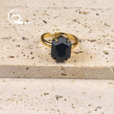 Faceted Lapis White Turquoise Rings Natural Tiger eye
