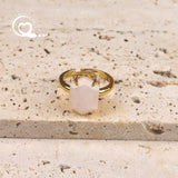 Faceted Lapis White Turquoise Rings Natural Tiger eye