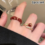 Vintage Tiger's-eye Stone Rings For Women Girls Golden Sunflower