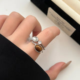 Tiger's Eye energy protection minimalist ring