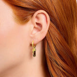 Gold Plated Tiger Eye Hoop Earring Fine Jewerly For Women Men