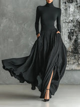 Elegant Long Skirt Sets Women Autumn Winter Long Sleeve Slim T-shirt Tops And Maxi Skirts Dress Two Piece Set