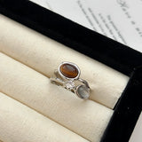 Tiger's Eye energy protection minimalist ring