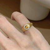 Vintage tiger eye stone rings for women classic charm