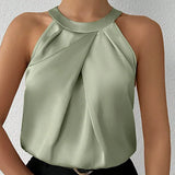 Summer High End Satin Tank Shirt
