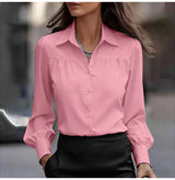 Casual White Loose Blouse Autumn Winter Long Sleeve