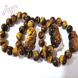 Natural Tiger Eye Pixiu Bracelet Exquisite Jade Beads Bangle Real Tourmaline