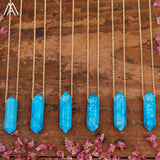 Healing Crystal Quartz Double Point Terminated Pendant Necklace For Women Citrines Amethysts Quartz Boho Necklace Gift For Her