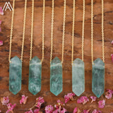 Healing Crystal Quartz Double Point Terminated Pendant Necklace For Women Citrines Amethysts Quartz Boho Necklace Gift For Her